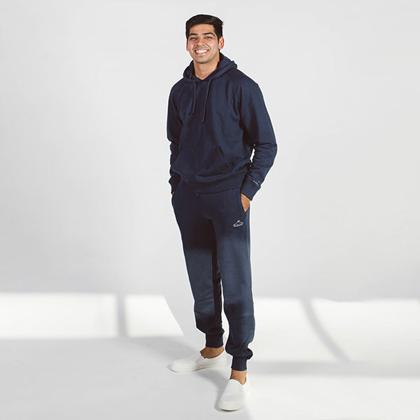 Navy 100% Recycled Fleece Hoodie